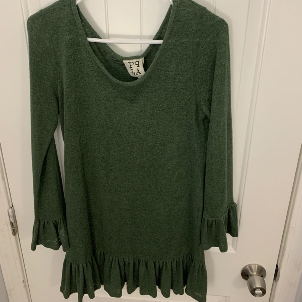 Green Long Sleeved Dress